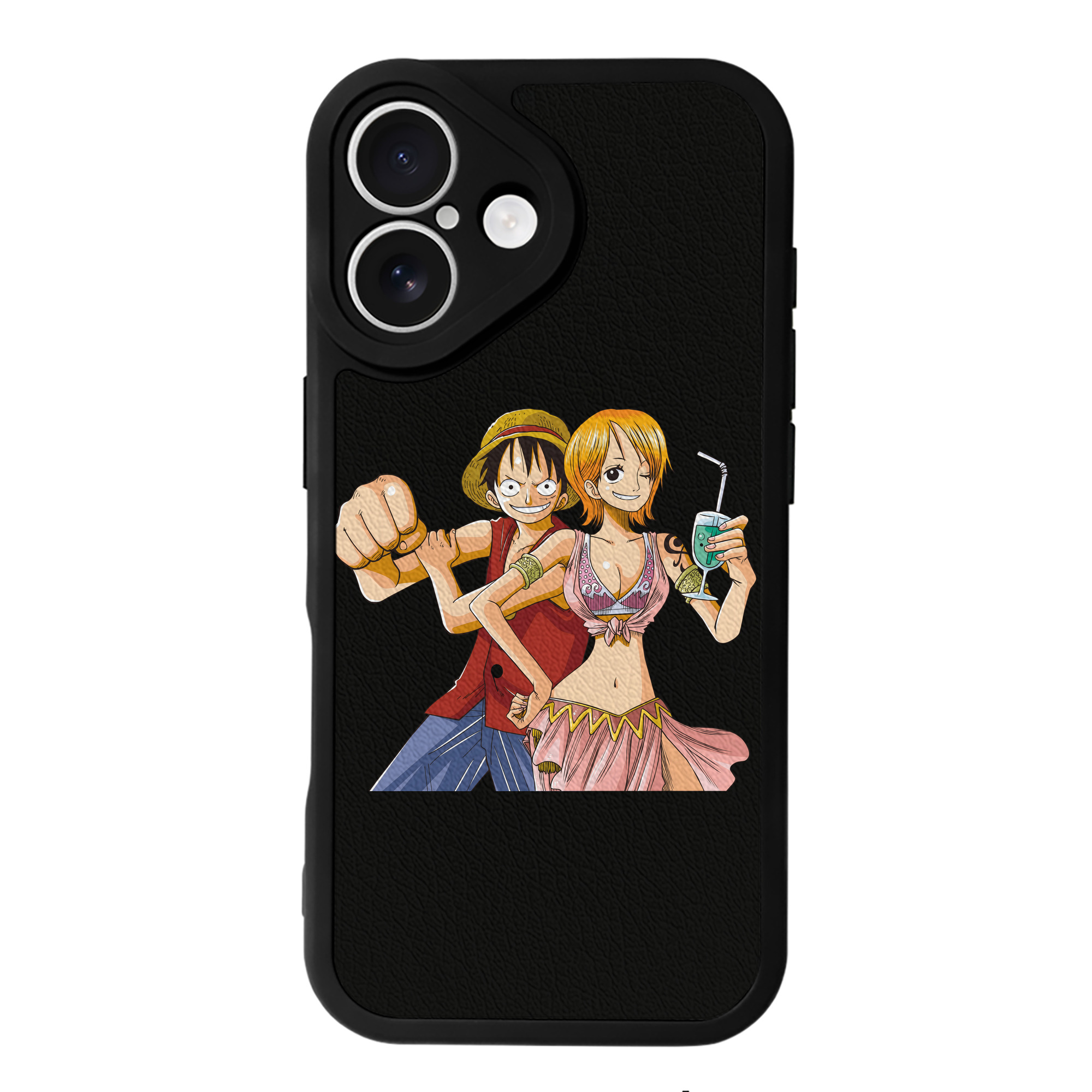 （画像用） ワンピース モンキー・D・ルフィ ONE PIECE Monkey D. Luffy 【iPhone 16シリーズ対応】シリコンスマホケース（レザー調） 材質：シリコン